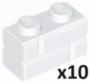 LEGO 98283 1x2 cegła murek NOWY biały white 10 szt