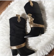 Kowbojki czarne złoty Answear 37 38 39 40 