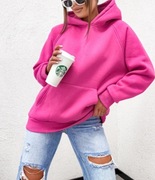 BLUZA DAMSKA QUEEN100% BAWEŁNA MOTION ROZMIAR UNI PINK  OVERSIZE
