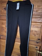 Legginsy czarne z srebrnym lampasem (s) Amisu