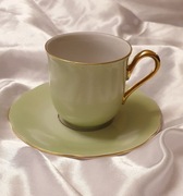 Filiżanka i spodek Winterling Bavaria – subtelna zieleń i złocenia