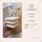 Bubble serce - świeca sojowa, prezent, urodziny, podziękowanie, walentynki