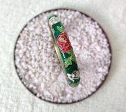 Zielona bransoleta bransoletka bangla kwiaty róże wzór floral retro