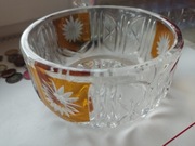 S60 Polski kryształ kolorowy miodowy kryształowa misa Huta Julia 