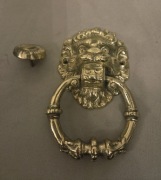 Mosiężna kołatka do drzwi Lew 