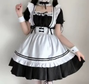 Kostium pokojówki Lolita Cosplay rozm.S 