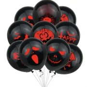 10 szt Balonów dekoracyjnych HALLOWEEN w kolorze czerwonym 