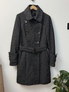 Płaszcz wełniany z paskiem dwurzędowy płaszczyk Mexx Metropolitan 38 M