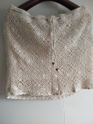 Beżowa spódnica mini szydełkowa H&M M 38 L 40