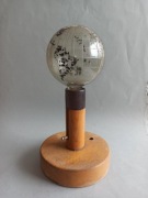Stara lampka globus szklany drewniana space age modernistyczna PRL vintage