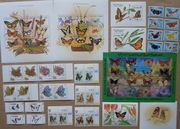 MOTYLE NA ZNACZKACH, zbiór, czyste ** , tylko 40 zł