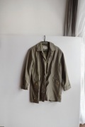 płaszcz vintage oliwkowy khaki kurtka retro guziki XXL parka na wiosnę