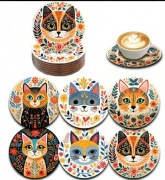 Podstawki pod kubek drewniane 10cm | Komplet 6 szt. | NOWE