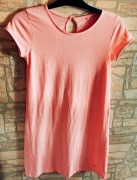 Tunika Sukienka Reserved r.164 bawełna/wiskoza róż/oranż pomarańczowa neon 