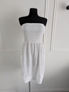 Biała sukienka bandeau bez rękawów, mini na lato, Next – nowa, XXXL