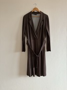 Brązowa czarna sukienka przekładana midi Bodyflirt plus size 48 50 4xl