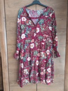 Sukienka bordo w kwiaty Tatuum 38