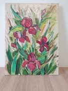 Obraz olejny - Irysy - Martwa Natura 