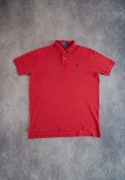 Oryginalna koszulka polo Ralph Lauren czerwona Vintage - L
