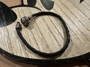 Pandora oryginalna bransoletka czarna skórka moments 17 cm