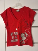 Dunnes Czerwona koszulka z kieszonką r. 36