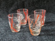 Ręcznie malowane kieliszki małe do wódki szkło PRL