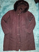 Kurtka płaszcz damski pikowany z kapturem czarny XXL