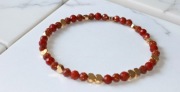 Ręcznie robiona bransoletka z kamieni piasek pustyni i jaspisów czerwonych