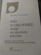 ESEJ O CZŁOWIEKU. WSTĘP DO FILOZOFII KULTURY. Ernst Cassirer