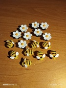 Przypinki do butów kwiatki i pszczółki 