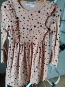 Sukienka pomarańcz groszki 110r