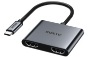 Kozyc - adapter USB C na Dual HDMI 4K 60 Hz, szary