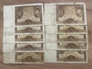 Banknoty 100 złotych 1932 r. Seria A 10 szt.