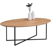 STOLIK KAWOWY STYL LOFT DĘBOWY BLAT METALOWE NÓŻKI SOLIDNY I ELEGANCKI