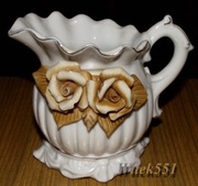 Porcelanowy - Kolorowy - Błyszczący - DZBANEK Z RÓŻYCZKAMI - OKAZJA.