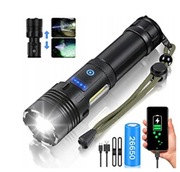 Latarka LED 10000Lm IPX65 Wodoodporna 7 trybów Taktyczna