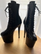 Ekstremalne kozaki botki męskie 43/44 20cm obcas jak pleaser pole dance