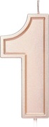 LUTER Złota Różowa Świeczka Cyferka – Duży Rozmiar Cyfra 2