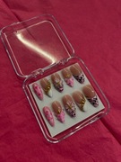 Tipsy press-on nails set zestaw handmade