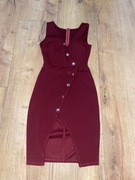 Bordowa elegancka sukienka