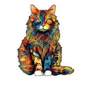 Puzzle drewniane Kotek Kot S układanka wooden prezent łamigłówka zagadka