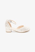nowe Next Occassion heel shoes Baleriny z zapięciem 39 ivory white glitter