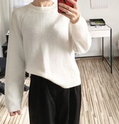 Lekki sweter biały, klasyczny, Asos, M