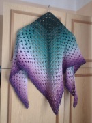 Chusta ombre wiosenna damska szydełko handmade 