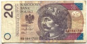 Banknot 20 zł  2016 rok unikat BB 1841700