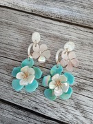 Nowe kolczyki By Dziubeka kwiaty akryl turkus