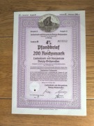 Z73#3@OBLIGACJA@GDAŃSK DANZIG@WIDOK ZURAWIA 200 RM EMISJA 3 