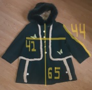 Płaszcz zielony świąteczny rozmiar 128