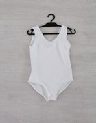 Body białe bawełniane gimnastyczne balet 7 lat +