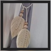 Upięcie do zasłon liść makrama/komplet